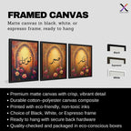 Set of 3 framed canvas triptych with Sabr, Shukr and Tawakkul Arabic calligraphy inside golden Islamic arches, rich red and amber tones with painted roses, displayed on a warm neutral wall above a grey sofa.