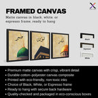 Set of 3 framed canvas triptych featuring Shukr, Tawakkul and Sabr in Arabic calligraphy above close-up domes of the Dome of the Rock, Kaaba and Al-Masjid An-Nabawi on a gold textured background.