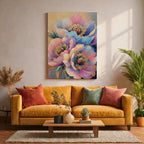 Peony Flower Wall Art Print: Modern Gold Botanical Decor (Digital / Print / Canvas / Framed)