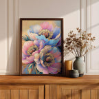 Peony Flower Wall Art Print: Modern Gold Botanical Decor (Digital / Print / Canvas / Framed)