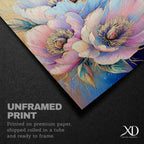 Peony Flower Wall Art Print: Modern Gold Botanical Decor (Digital / Print / Canvas / Framed)