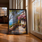 Mediterranean Patio Wall Art: Italian Coastal Landscape Decor (Digital / Print / Canvas / Framed)