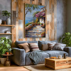 Mediterranean Patio Wall Art: Italian Coastal Landscape Decor (Digital / Print / Canvas / Framed)