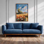 Tuscan Wildflower Impasto Print: Rustic Countryside Farmhouse Decor (Digital / Print / Canvas / Framed)