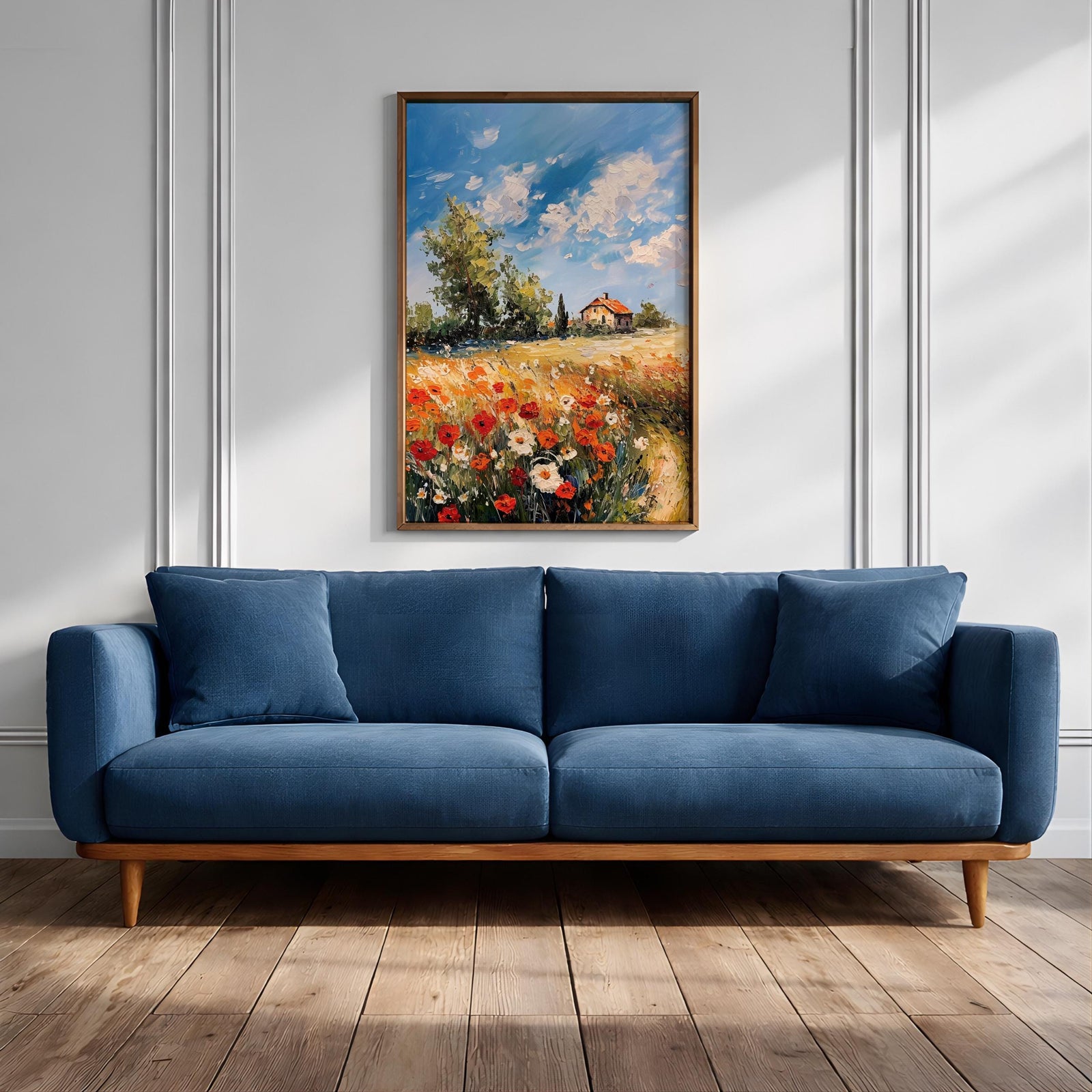 Tuscan Wildflower Impasto Print: Rustic Countryside Farmhouse Decor (Digital / Print / Canvas / Framed)