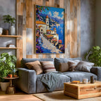 Amalfi Coast Impasto Wall Art: Vibrant Mediterranean Coastal Decor (Digital / Print / Canvas / Framed)