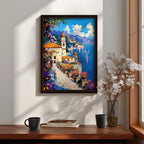Amalfi Coast Impasto Wall Art: Vibrant Mediterranean Coastal Decor (Digital / Print / Canvas / Framed)