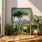 Tuscan Impasto Landscape Art: Rustic Italian Decor (Digital / Print / Canvas / Framed)
