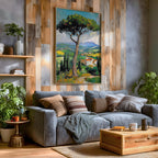 Tuscan Impasto Landscape Art: Rustic Italian Decor (Digital / Print / Canvas / Framed)