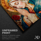 Stained Glass Virgin Mary Art: Blessed Mother Catholic Wall Print (Digital / Print / Canvas / Framed)