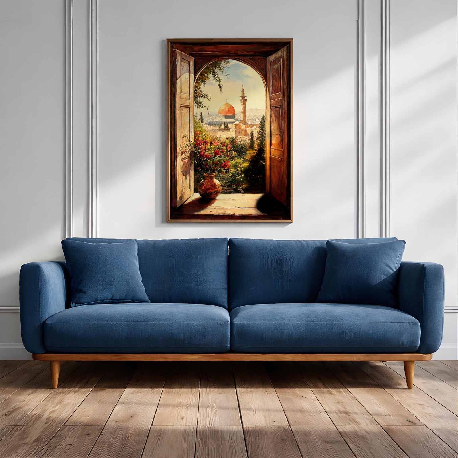 Dome of the Rock Window View Art Print: Islamic Jerusalem Decor (Digital / Print / Canvas / Framed)