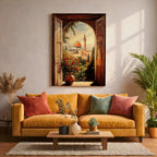 Dome of the Rock Window View Art Print: Islamic Jerusalem Decor (Digital / Print / Canvas / Framed)