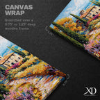 Italian Villa Impasto Painting Print: Mediterranean Countryside Decor (Digital / Print / Canvas / Framed)