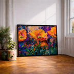 Poppy Flowers Oil Painting Print: Vibrant Botanical Wall Art (Digital / Print / Canvas / Framed)