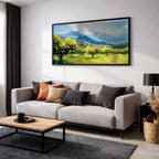 Lemon Orchard Wall Art: Mediterranean Coastal Landscape (Digital / Print / Canvas / Framed)