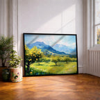 Lemon Orchard Wall Art: Mediterranean Coastal Landscape (Digital / Print / Canvas / Framed)