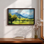 Lemon Orchard Wall Art: Mediterranean Coastal Landscape (Digital / Print / Canvas / Framed)