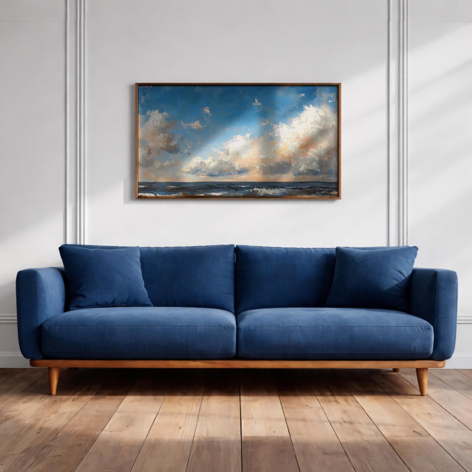 Ocean Waves Wall Art: Coastal Seascape Beach Painting (Digital / Print / Canvas / Framed)
