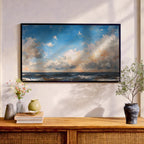 Ocean Waves Wall Art: Coastal Seascape Beach Painting (Digital / Print / Canvas / Framed)