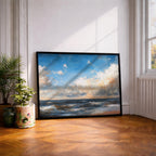 Ocean Waves Wall Art: Coastal Seascape Beach Painting (Digital / Print / Canvas / Framed)