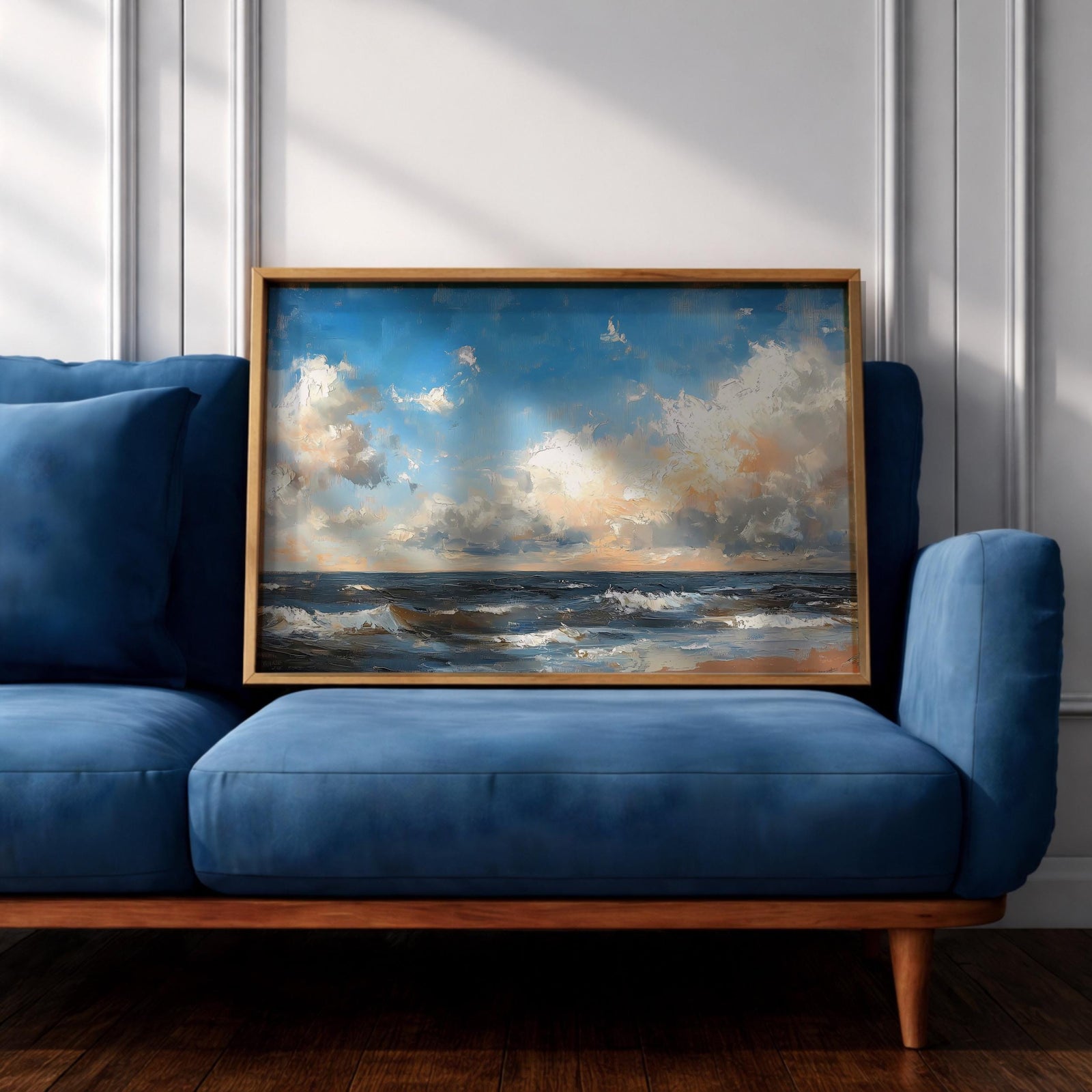 Ocean Waves Wall Art: Coastal Seascape Beach Painting (Digital / Print / Canvas / Framed)