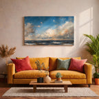 Ocean Waves Wall Art: Coastal Seascape Beach Painting (Digital / Print / Canvas / Framed)