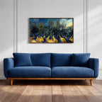 Olive Grove Landscape Painting: Rustic Mediterranean Art (Digital / Print / Canvas / Framed)