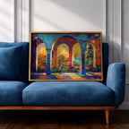 Moroccan Courtyard Art Print: Islamic Architecture Wall Decor (Digital / Print / Canvas / Framed)