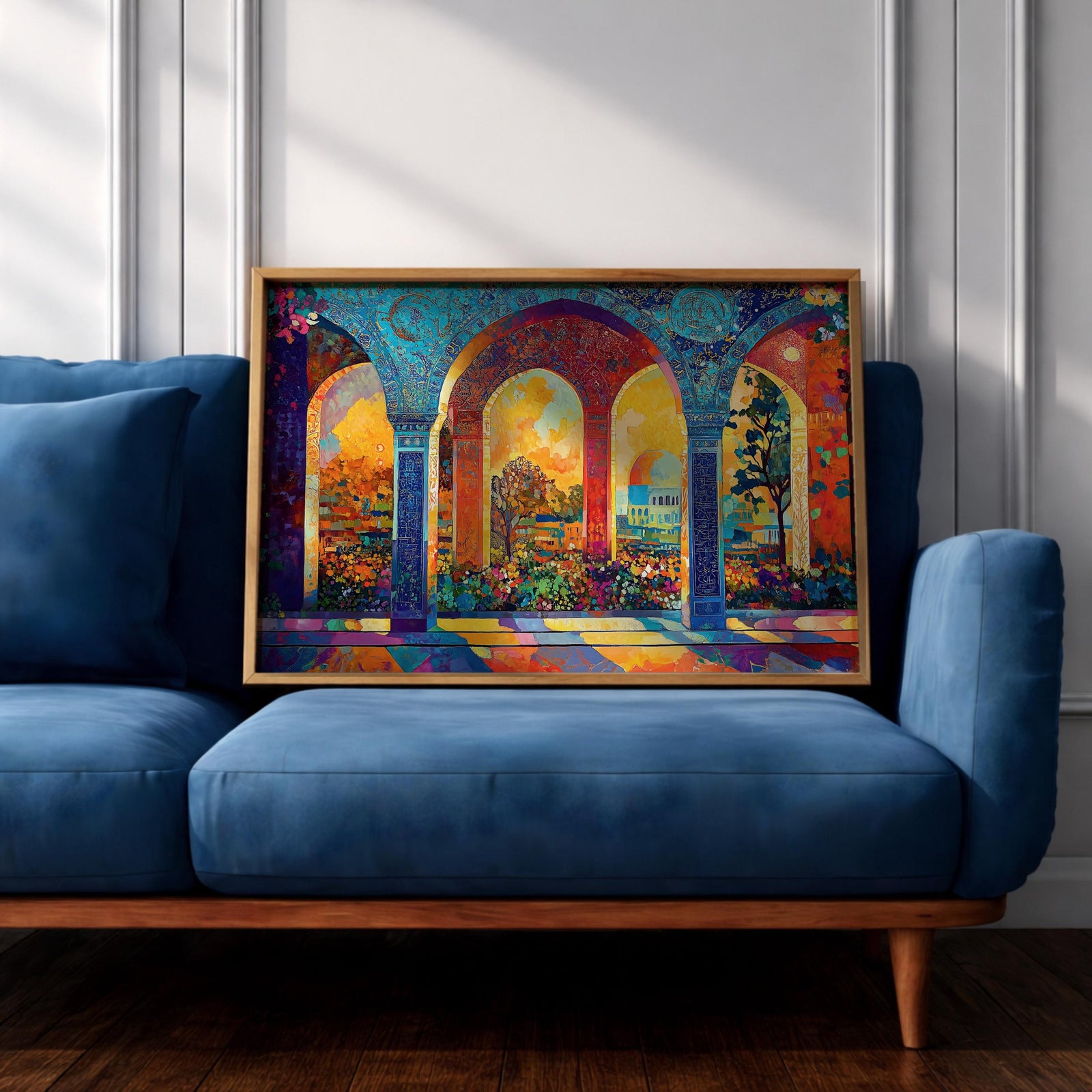 Moroccan Courtyard Art Print: Islamic Architecture Wall Decor (Digital / Print / Canvas / Framed)
