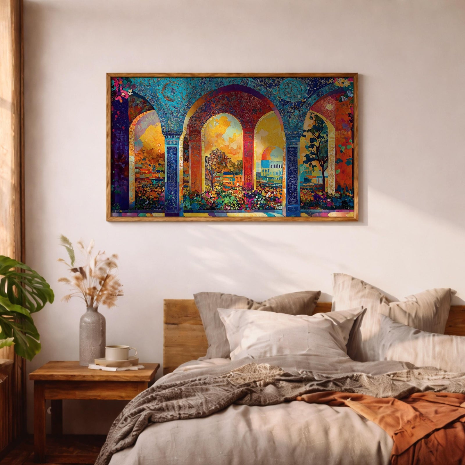 Moroccan Courtyard Art Print: Islamic Architecture Wall Decor (Digital / Print / Canvas / Framed)