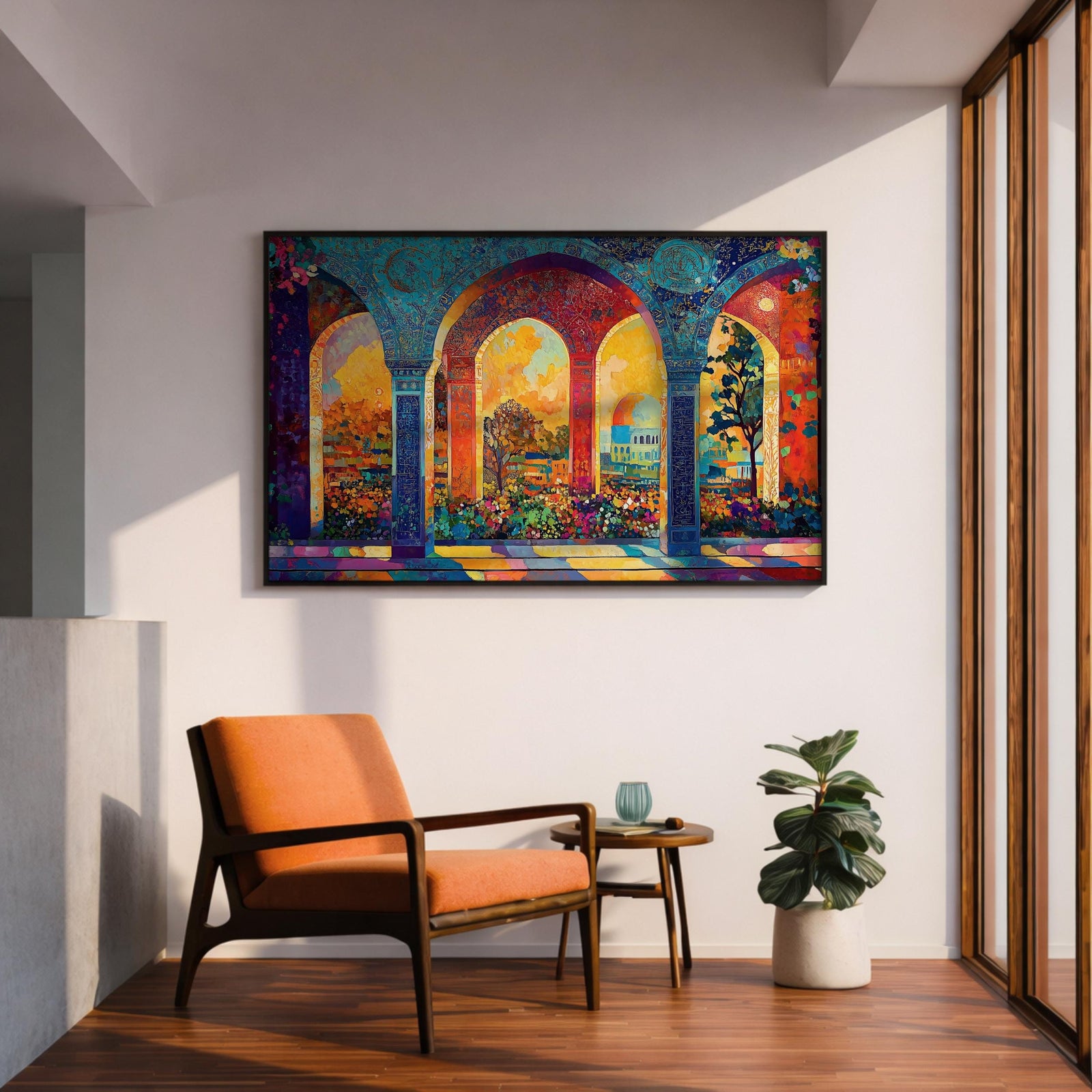 Moroccan Courtyard Art Print: Islamic Architecture Wall Decor (Digital / Print / Canvas / Framed)