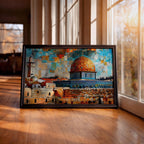 Dome of the Rock Mosaic Art Print: Islamic Jerusalem Decor (Digital / Print / Canvas / Framed)