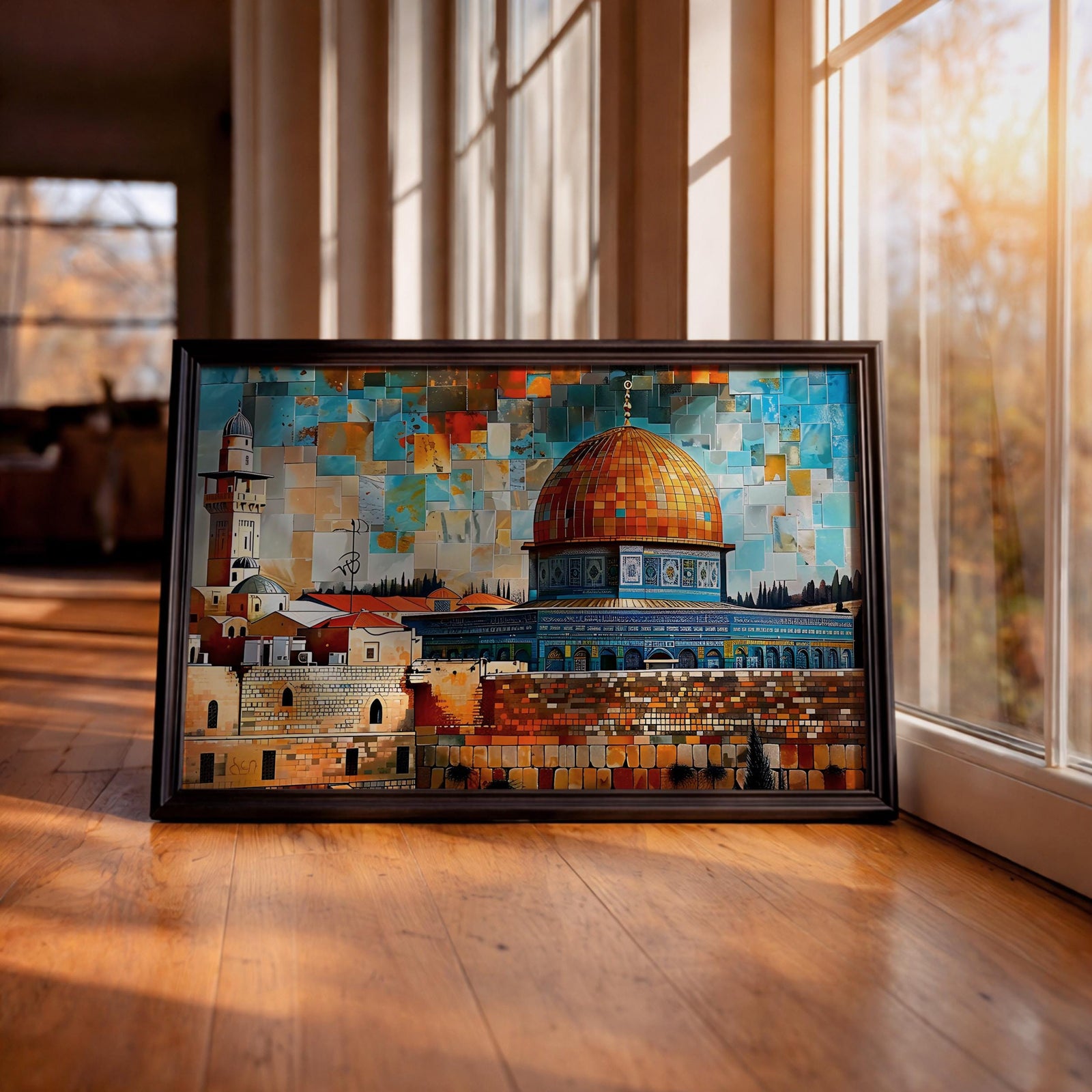 Dome of the Rock Mosaic Art Print: Islamic Jerusalem Decor (Digital / Print / Canvas / Framed)