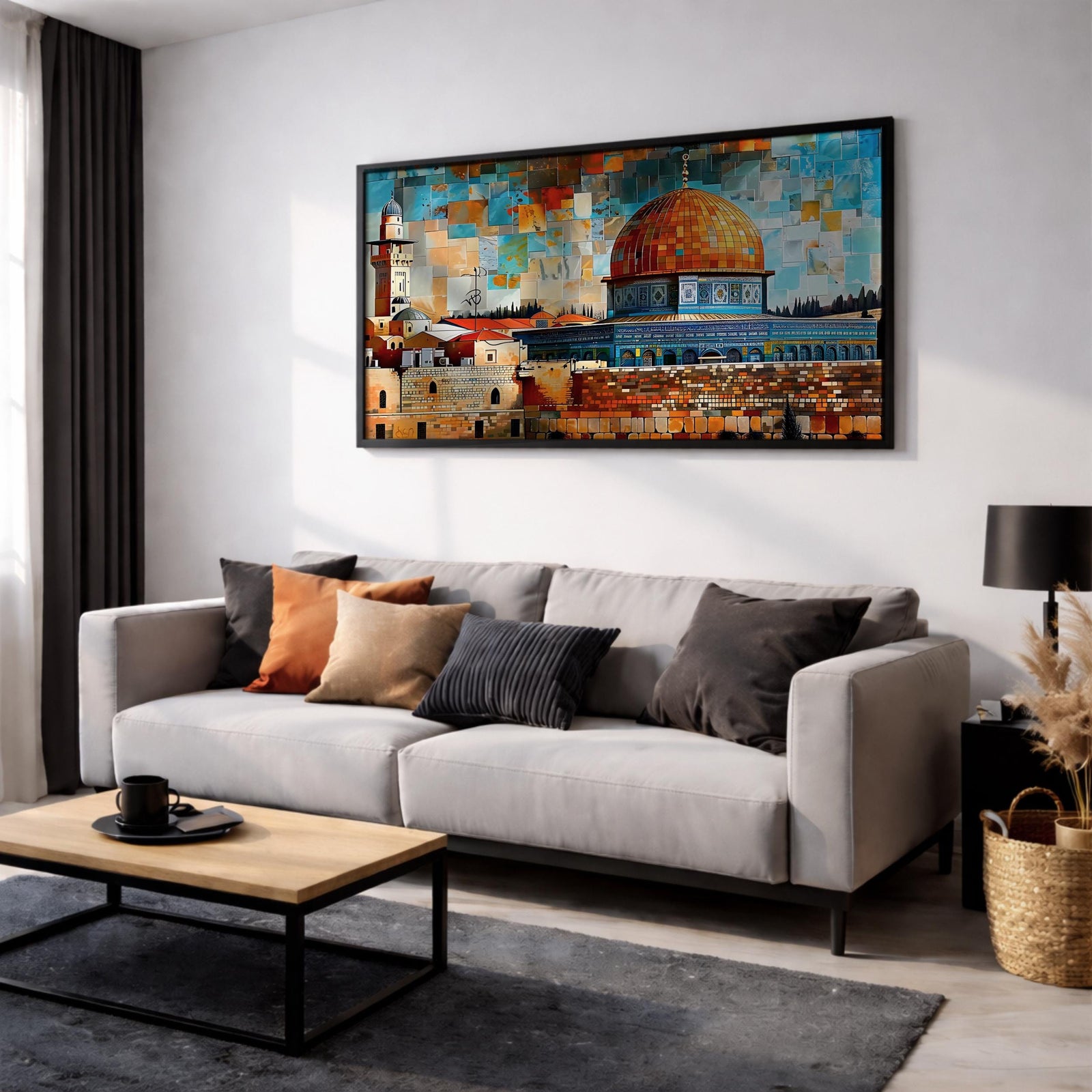 Dome of the Rock Mosaic Art Print: Islamic Jerusalem Decor (Digital / Print / Canvas / Framed)