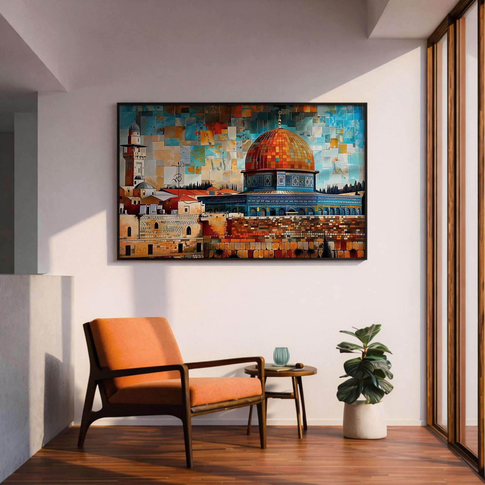 Dome of the Rock Mosaic Art Print: Islamic Jerusalem Decor (Digital / Print / Canvas / Framed)