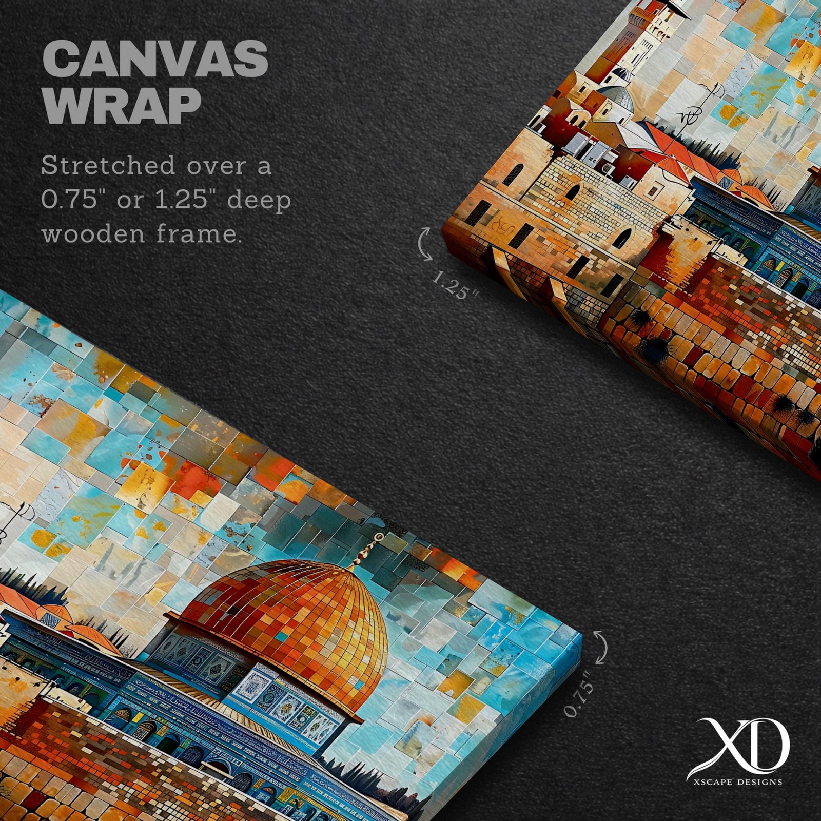 Dome of the Rock Mosaic Art Print: Islamic Jerusalem Decor (Digital / Print / Canvas / Framed)