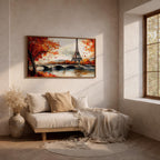 Eiffel Tower Paris Art Print: Romantic Autumn French Wall Decor (Digital / Print / Canvas / Framed)