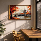 Eiffel Tower Paris Art Print: Romantic Autumn French Wall Decor (Digital / Print / Canvas / Framed)
