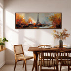 Eiffel Tower Autumn Wall Art Print: Paris Cityscape Painting (Digital / Canvas / Framed)
