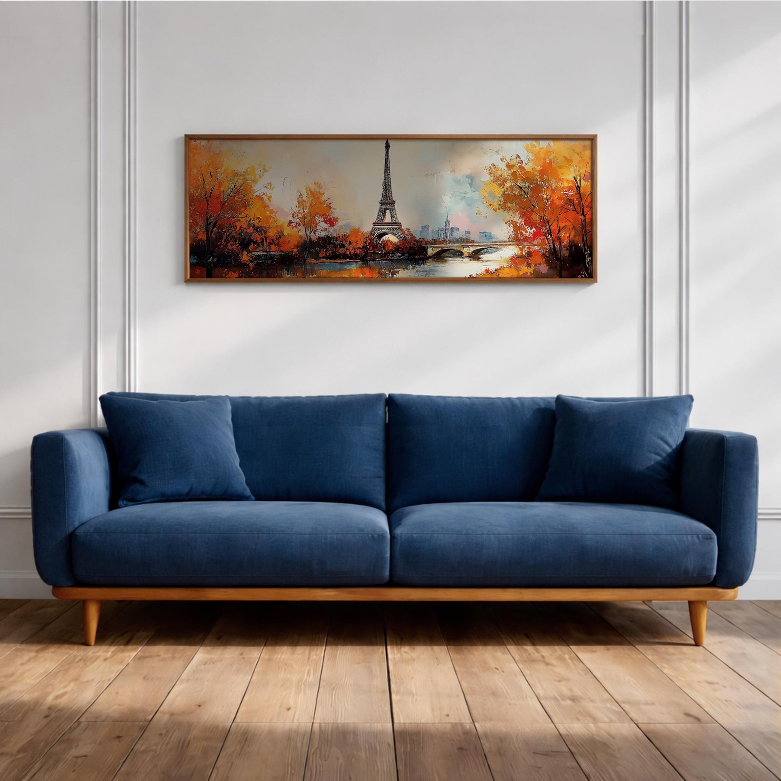Eiffel Tower Autumn Wall Art Print: Paris Cityscape Painting (Digital / Canvas / Framed)