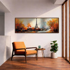 Eiffel Tower Autumn Wall Art Print: Paris Cityscape Painting (Digital / Canvas / Framed)