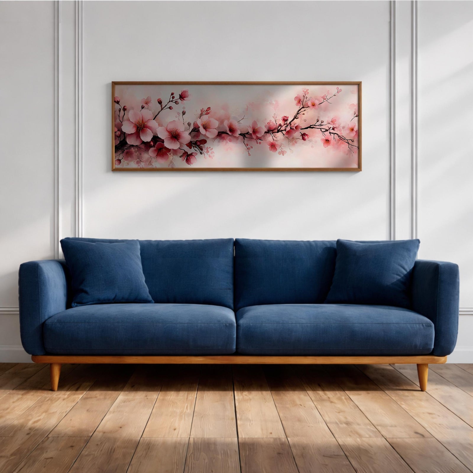 Japanese Cherry Blossom Panoramic Print: Sakura Floral Wall Art (Digital / Canvas / Framed)