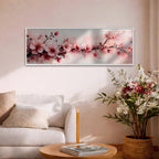 Japanese Cherry Blossom Panoramic Print: Sakura Floral Wall Art (Digital / Canvas / Framed)