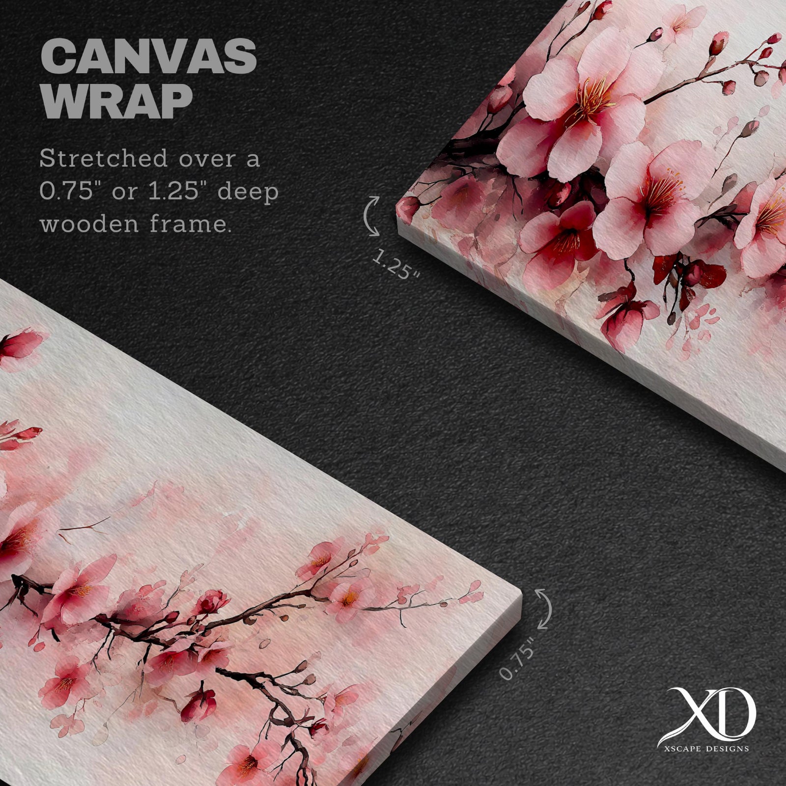 Japanese Cherry Blossom Panoramic Print: Sakura Floral Wall Art (Digital / Canvas / Framed)