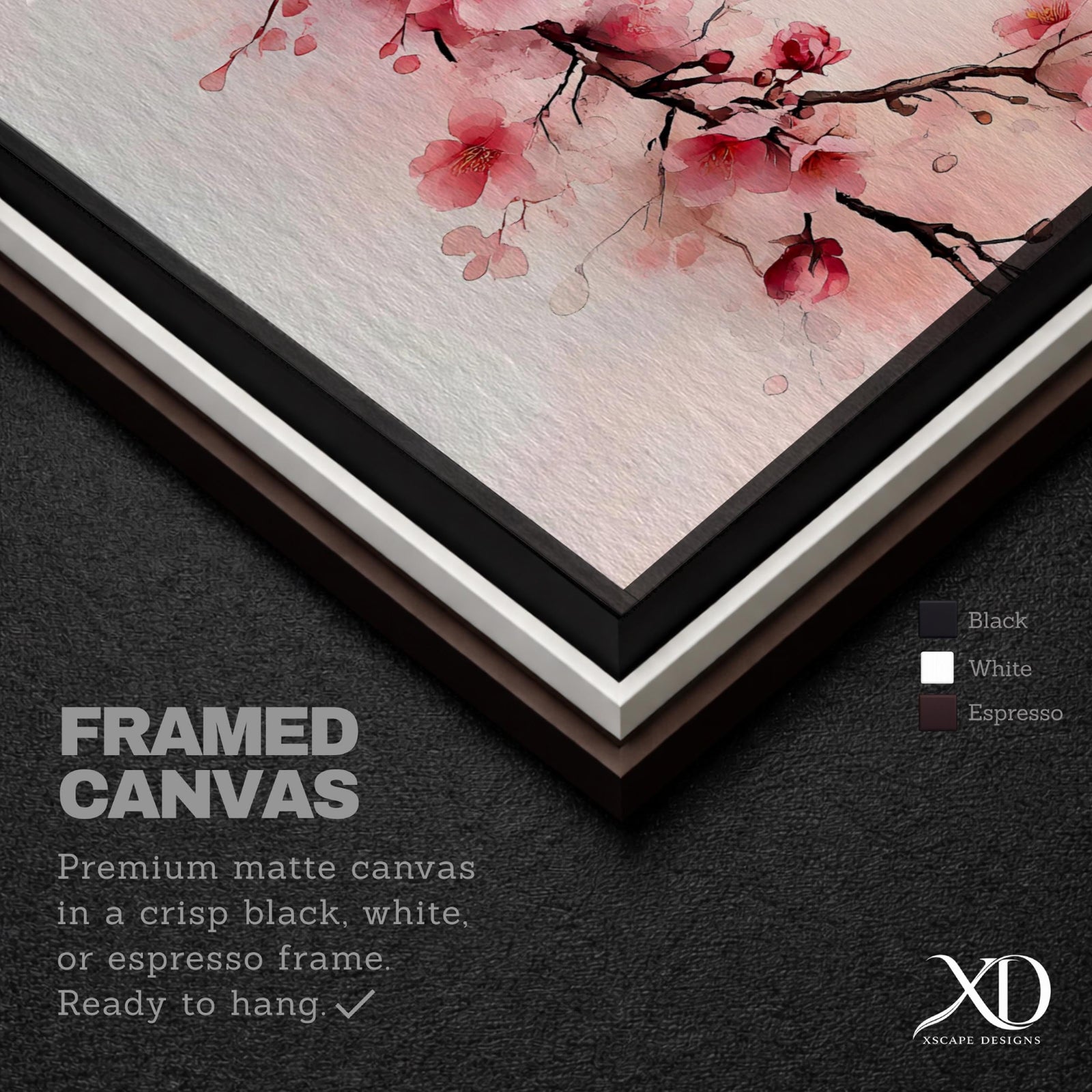 Japanese Cherry Blossom Panoramic Print: Sakura Floral Wall Art (Digital / Canvas / Framed)