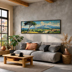 Tuscan Landscape Wall Art Print: Italian Countryside Panoramic Decor (Digital / Canvas / Framed)