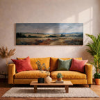 Wildflower Landscape Wall Art Print: Countryside Meadow Decor (Digital / Canvas / Framed)