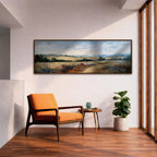 Wildflower Landscape Wall Art Print: Countryside Meadow Decor (Digital / Canvas / Framed)