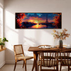 Eiffel Tower Sunset Wall Art Print: Romantic Paris Cityscape (Digital / Canvas / Framed)