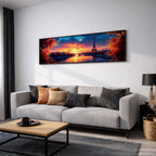 Eiffel Tower Sunset Wall Art Print: Romantic Paris Cityscape (Digital / Canvas / Framed)